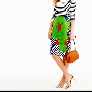J Crew Ratti Floral Striped skirt size 0 2 xs NWT